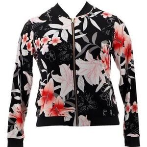 Iman GChic Reversible Stretch Knit Bomber Jacket LARGE